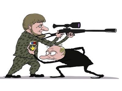 Кадыров и Путин. Карикатура С.Елкина, источник - https://www.facebook.com/sergey.elkin1